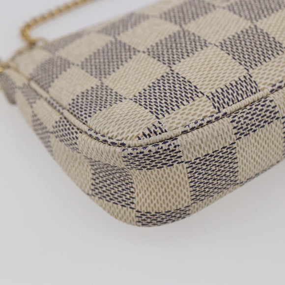 LOUIS VUITTON Damier Azur Mini Pochette Accessoires Pouch N63005 LV Auth 144622