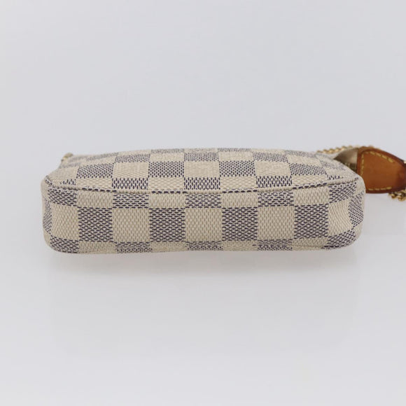 LOUIS VUITTON Damier Azur Mini Pochette Accessoires Pouch N63005 LV Auth 144622