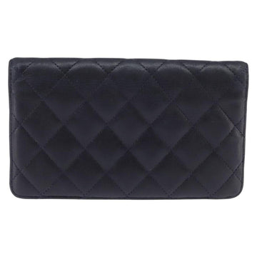 CHANEL Matelasse COCO Mark Long Wallet Leather Black CC Auth 144624 - 0