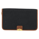 Christian Dior Trotter Canvas Chain Shoulder Bag Black Gold Auth 144627-13