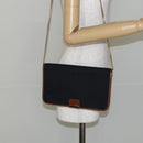 Christian Dior Trotter Canvas Chain Shoulder Bag Black Gold Auth 144627-22