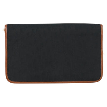 Christian Dior Trotter Canvas Chain Shoulder Bag Black Gold Auth 144627 - 0