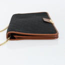 Christian Dior Trotter Canvas Chain Shoulder Bag Black Gold Auth 144627-4