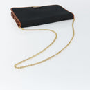 Christian Dior Trotter Canvas Chain Shoulder Bag Black Gold Auth 144627-7