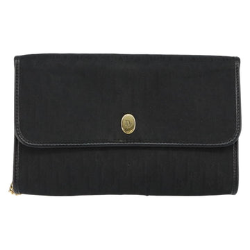 Christian Dior Trotter Canvas Chain Shoulder Bag Black Gold Auth 144628 - 0