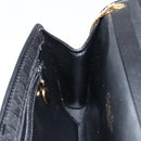 Christian Dior Trotter Canvas Chain Shoulder Bag Black Gold Auth 144628-20