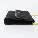 Christian Dior Trotter Canvas Chain Shoulder Bag Black Gold Auth 144628-4