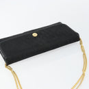 Christian Dior Trotter Canvas Chain Shoulder Bag Black Gold Auth 144628-6