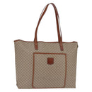 CELINE Macadam Canvas Shoulder Bag PVC Beige Gold Auth 144633-1