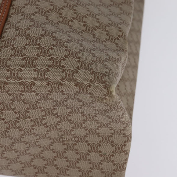 CELINE Macadam Canvas Shoulder Bag PVC Beige Gold Auth 144633