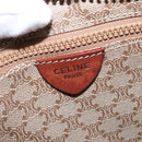 CELINE Macadam Canvas Shoulder Bag PVC Beige Gold Auth 144633-18