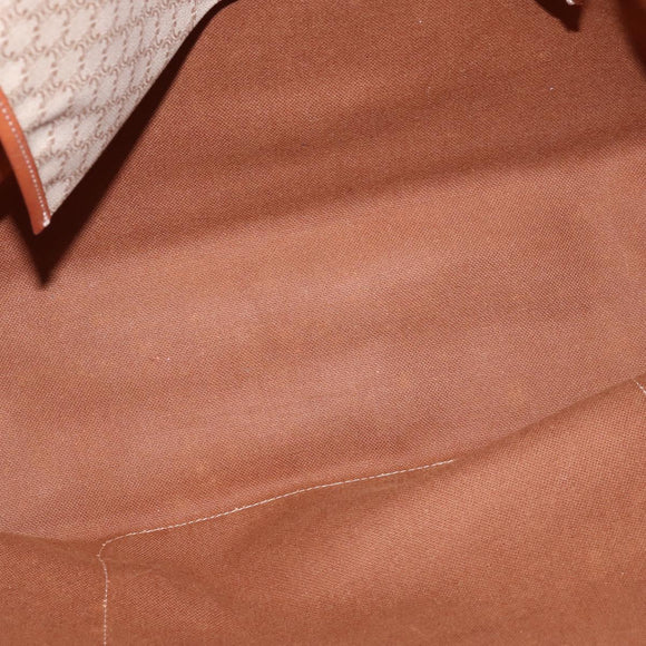 CELINE Macadam Canvas Shoulder Bag PVC Beige Gold Auth 144633