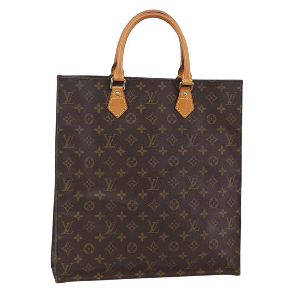 LOUIS VUITTON Monogram Sac Plat Hand Bag M51140 LV Auth 144636