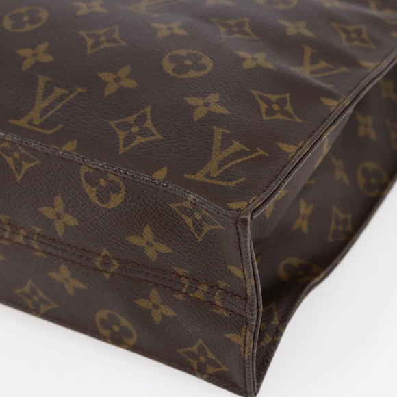 LOUIS VUITTON Monogram Sac Plat Hand Bag M51140 LV Auth 144636