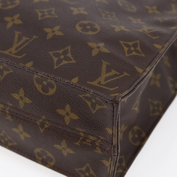 LOUIS VUITTON Monogram Sac Plat Hand Bag M51140 LV Auth 144636