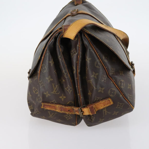 LOUIS VUITTON Monogram Saumur 35 Shoulder Bag M42254 LV Auth 144639