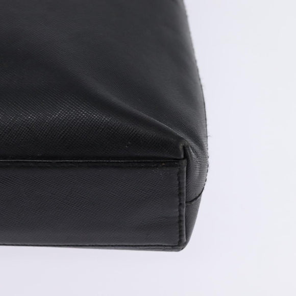 Salvatore Ferragamo Gancini Shoulder Bag Leather Black Gold Auth 144644