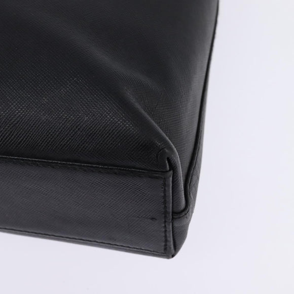 Salvatore Ferragamo Gancini Shoulder Bag Leather Black Gold Auth 144644