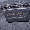 Salvatore Ferragamo Gancini Shoulder Bag Leather Black Gold Auth 144644-12