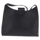 Salvatore Ferragamo Gancini Shoulder Bag Leather Black Gold Auth 144644-2