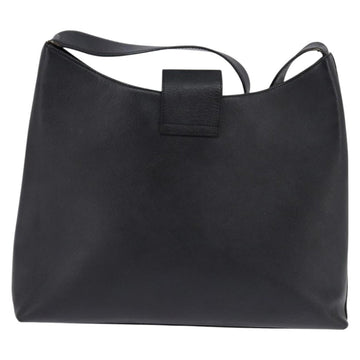 Salvatore Ferragamo Gancini Shoulder Bag Leather Black Gold Auth 144644 - 0