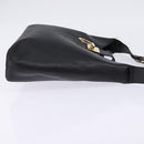 Salvatore Ferragamo Gancini Shoulder Bag Leather Black Gold Auth 144644-4