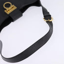 Salvatore Ferragamo Gancini Shoulder Bag Leather Black Gold Auth 144644-7