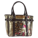 Salvatore Ferragamo Animal Pattern Hand Bag Vinyl Brown Auth 144645-1