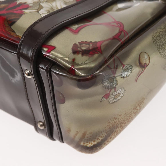Salvatore Ferragamo Animal Pattern Hand Bag Vinyl Brown Auth 144645