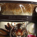 Salvatore Ferragamo Animal Pattern Hand Bag Vinyl Brown Auth 144645-14