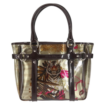 Salvatore Ferragamo Animal Pattern Hand Bag Vinyl Brown Auth 144645 - 0