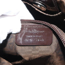 Salvatore Ferragamo Animal Pattern Hand Bag Vinyl Brown Auth 144645-20