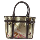 Salvatore Ferragamo Animal Pattern Hand Bag Vinyl Brown Auth 144645-3