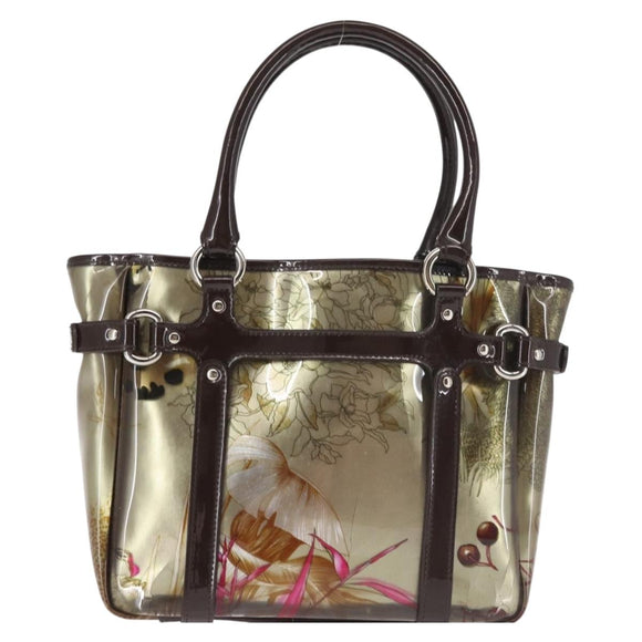 Salvatore Ferragamo Animal Pattern Hand Bag Vinyl Brown Auth 144645