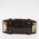 Salvatore Ferragamo Animal Pattern Hand Bag Vinyl Brown Auth 144645-9