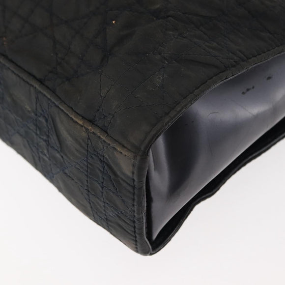 Christian Dior Canage Shoulder Bag Nylon Black Silver Auth 144646