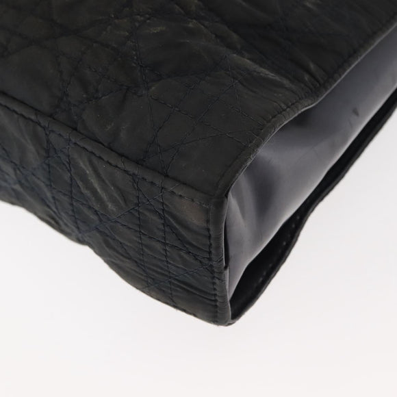 Christian Dior Canage Shoulder Bag Nylon Black Silver Auth 144646