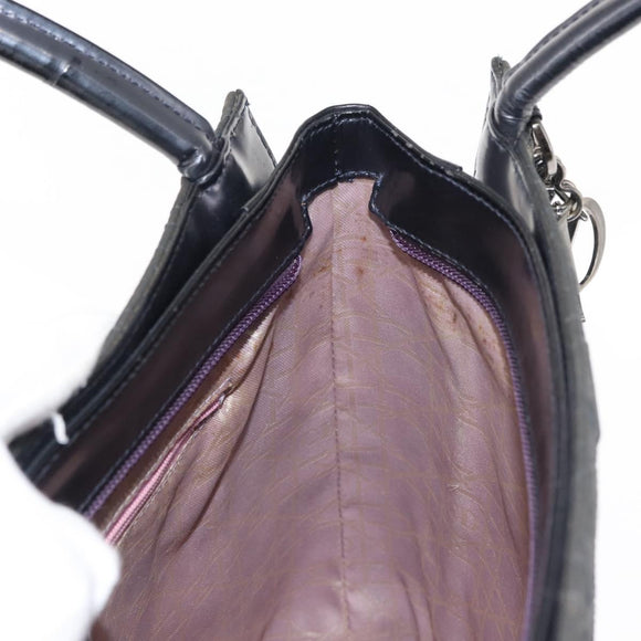 Christian Dior Canage Shoulder Bag Nylon Black Silver Auth 144646