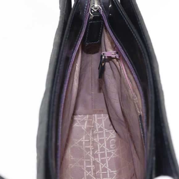 Christian Dior Canage Shoulder Bag Nylon Black Silver Auth 144646