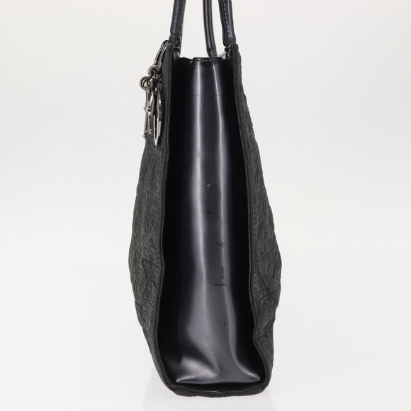 Christian Dior Canage Shoulder Bag Nylon Black Silver Auth 144646