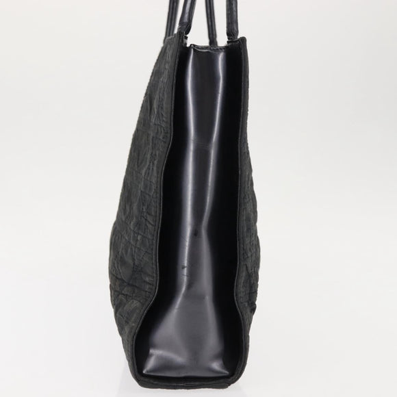 Christian Dior Canage Shoulder Bag Nylon Black Silver Auth 144646