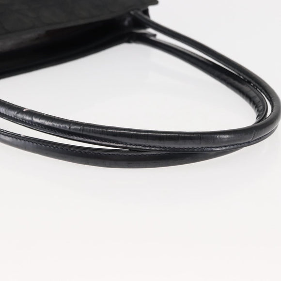 Christian Dior Canage Shoulder Bag Nylon Black Silver Auth 144646