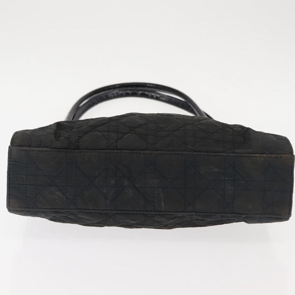 Christian Dior Canage Shoulder Bag Nylon Black Silver Auth 144646