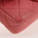 CHANEL Mini Matelasse 17 Single Flap Chain Lamb Skin Pink AS3114 CC Auth 144652M-16