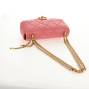 CHANEL Mini Matelasse 17 Single Flap Chain Lamb Skin Pink AS3114 CC Auth 144652M-7