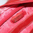 LOEWE Anagram Shoulder Bag Leather Red Gold Auth 144660-11