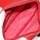 LOEWE Anagram Shoulder Bag Leather Red Gold Auth 144660-12