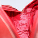 LOEWE Anagram Shoulder Bag Leather Red Gold Auth 144660-21