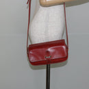 LOEWE Anagram Shoulder Bag Leather Red Gold Auth 144660-23