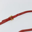 LOEWE Anagram Shoulder Bag Leather Red Gold Auth 144660-8
